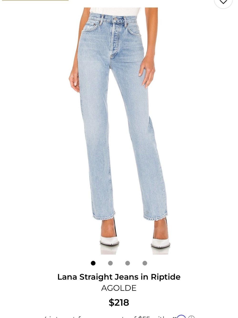 NWT AGOLDE Lana Straight Jeans in Riptide Light Blue, size 26